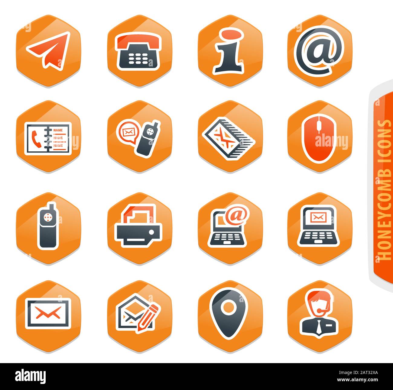 Contact us icons set Stock Vector