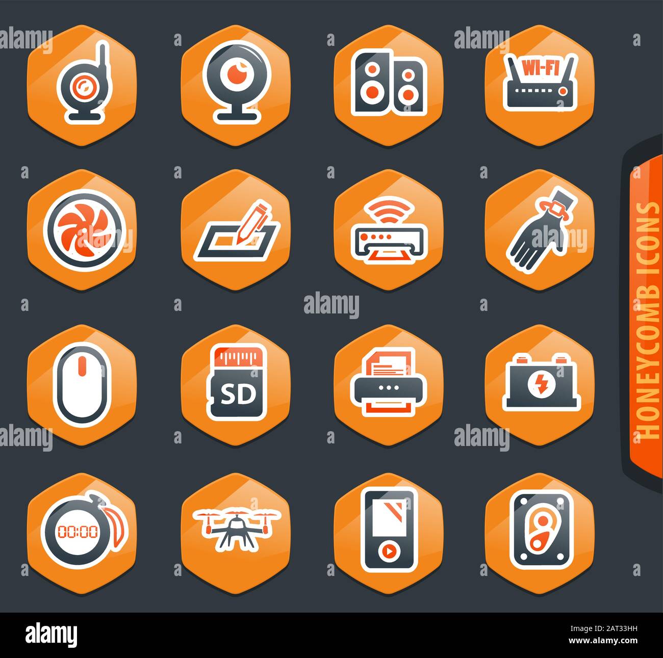 Devices icons set Stock Vector