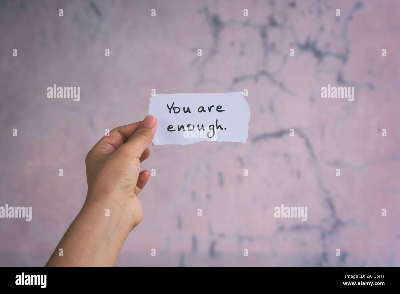 Motivation and inspirational quotes - You are enough. Blurry background  Stock Photo - Alamy