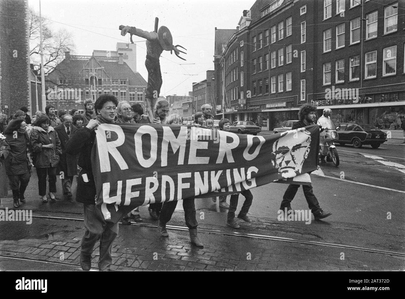 Commemoration murdered Romero (El Salvador) in The Hague; silent