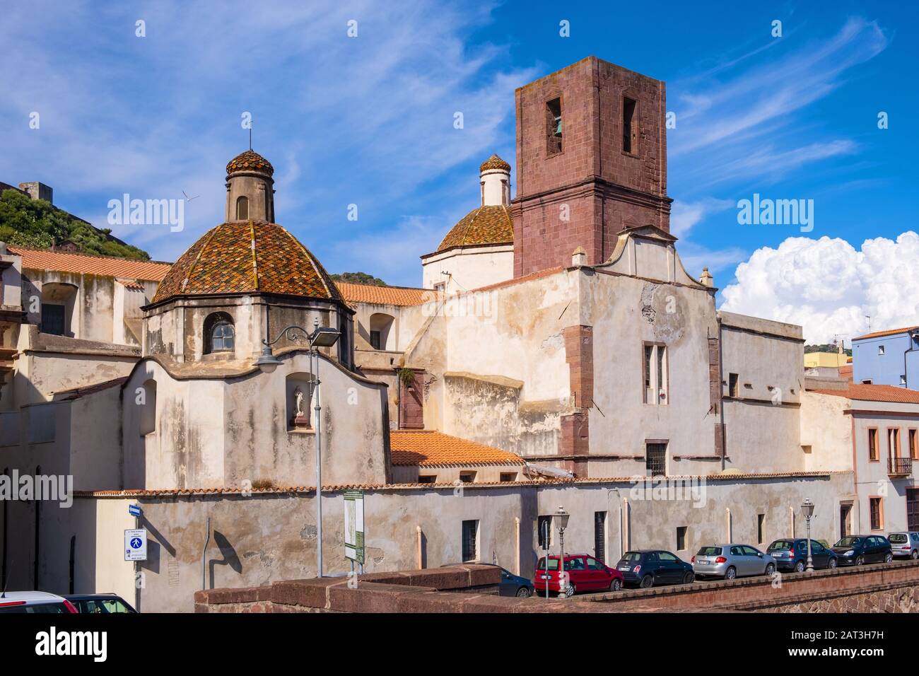 Bosa, Sardinia / Italy 2018/08/13 Bosa Cathedral Duomo di Bosa at the Piazza Duomo square Bosa, Sardinia / Italy 2018/08/13 Bosa Cathedral Duomo di Bosa at the Piazza Duomo square