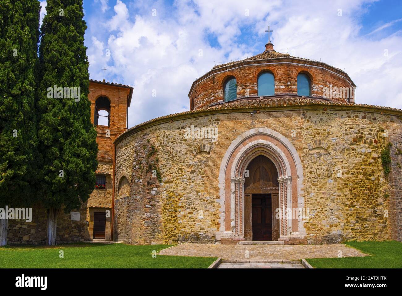 Perugia, Umbria / Italy - 2018/05/28: V century Early Christianity St. Michel Archangel Church - Chiesa di San Michele Arcangelo in Perugia historic quarter Stock Photo