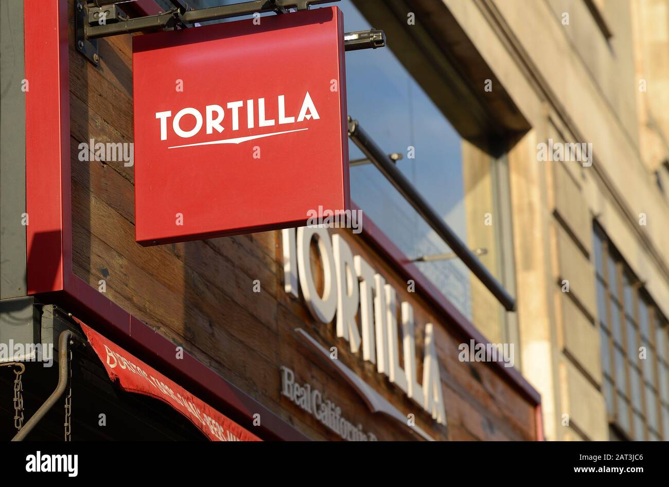 London, England, UK. Tortilla Mexican restaurant in the Strand Stock