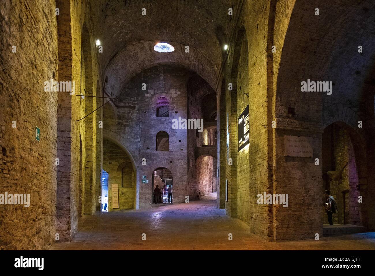 Perugia, Umbria / Italy - 2018/05/28: Underground tunnels and chambers of the XVI century Rocca Paolina stone fortress in Perugia historic quarter Stock Photo
