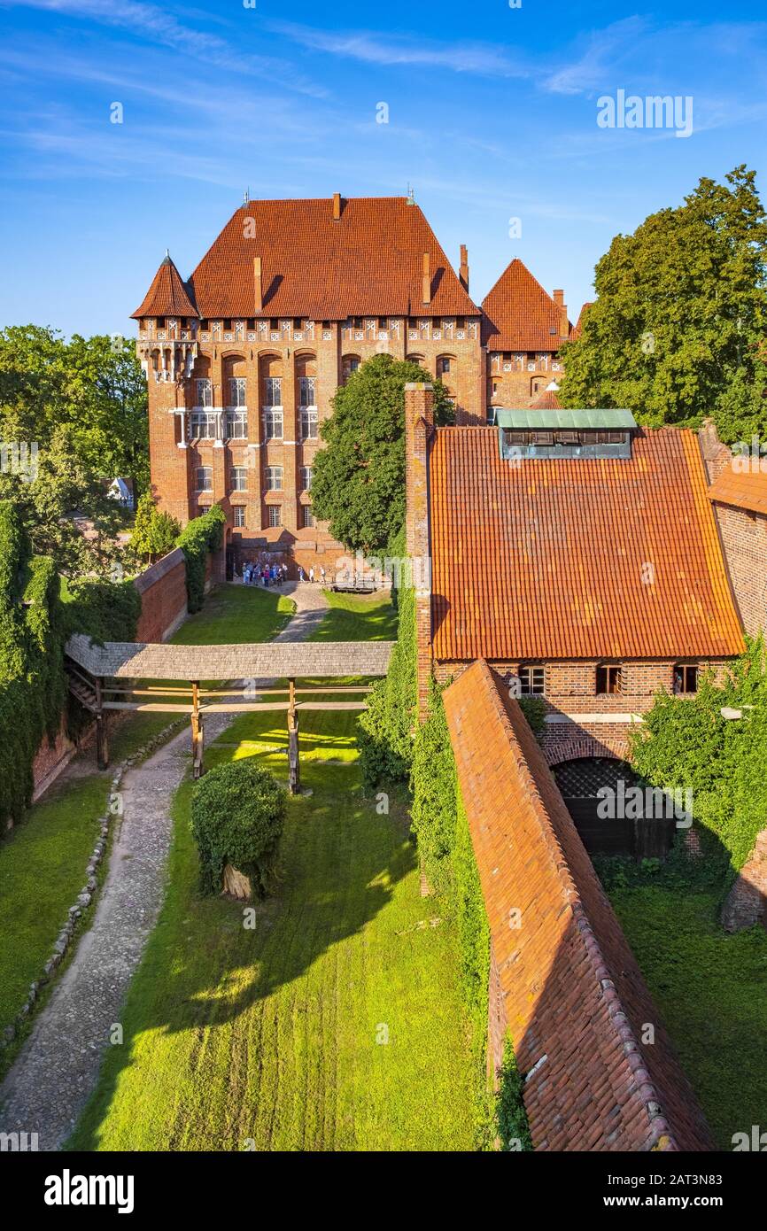 Malbork, Pomerania / Poland - 2019/08/24: Monumental gothic Great Masters�â�� Palace in the High Castle part of the medieval Teutonic Order Castle in Malbork, Poland Stock Photo