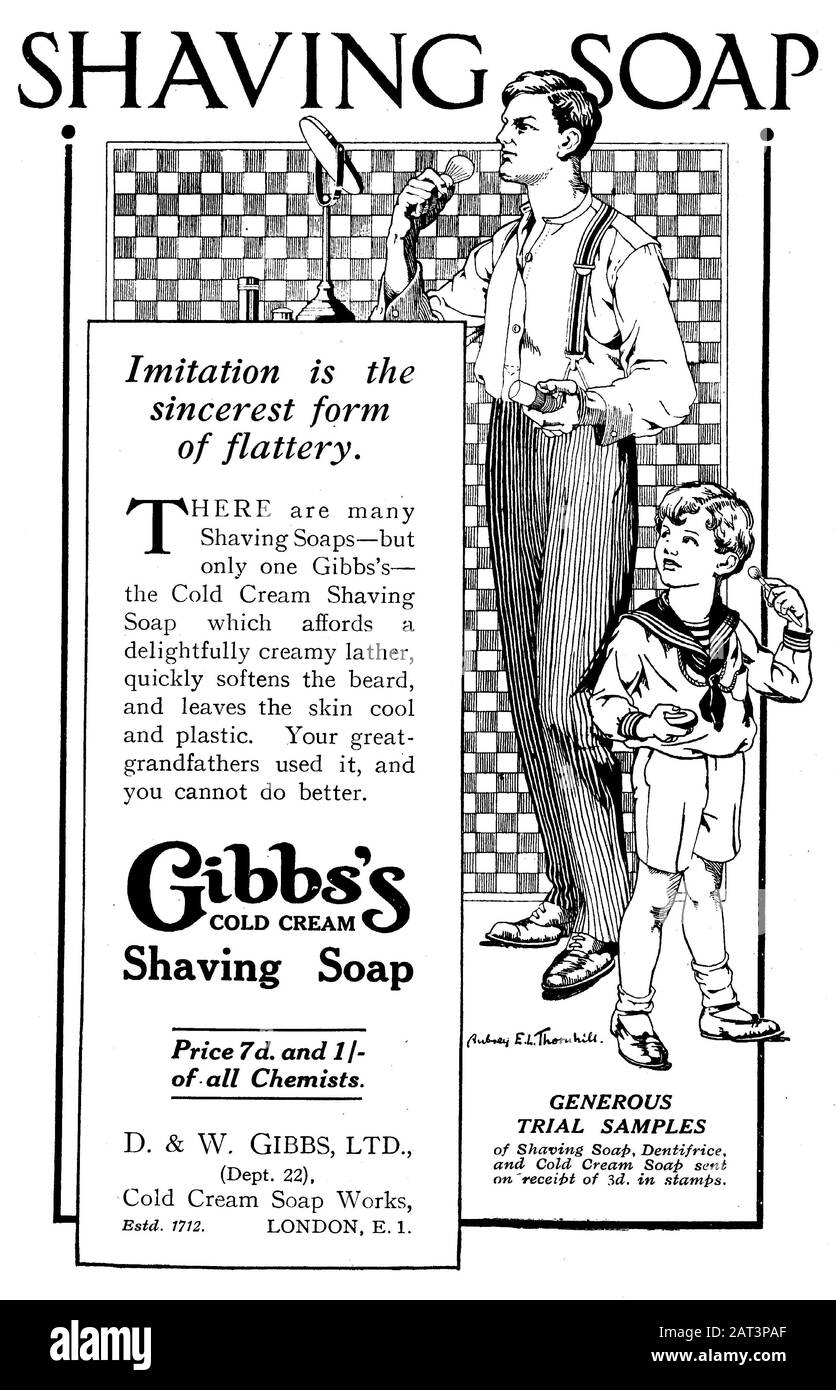 Gibbs shaving soap The Sphere advertisement - 1919 4444 x 2860 pixels. 600  dpi Stock Photo - Alamy