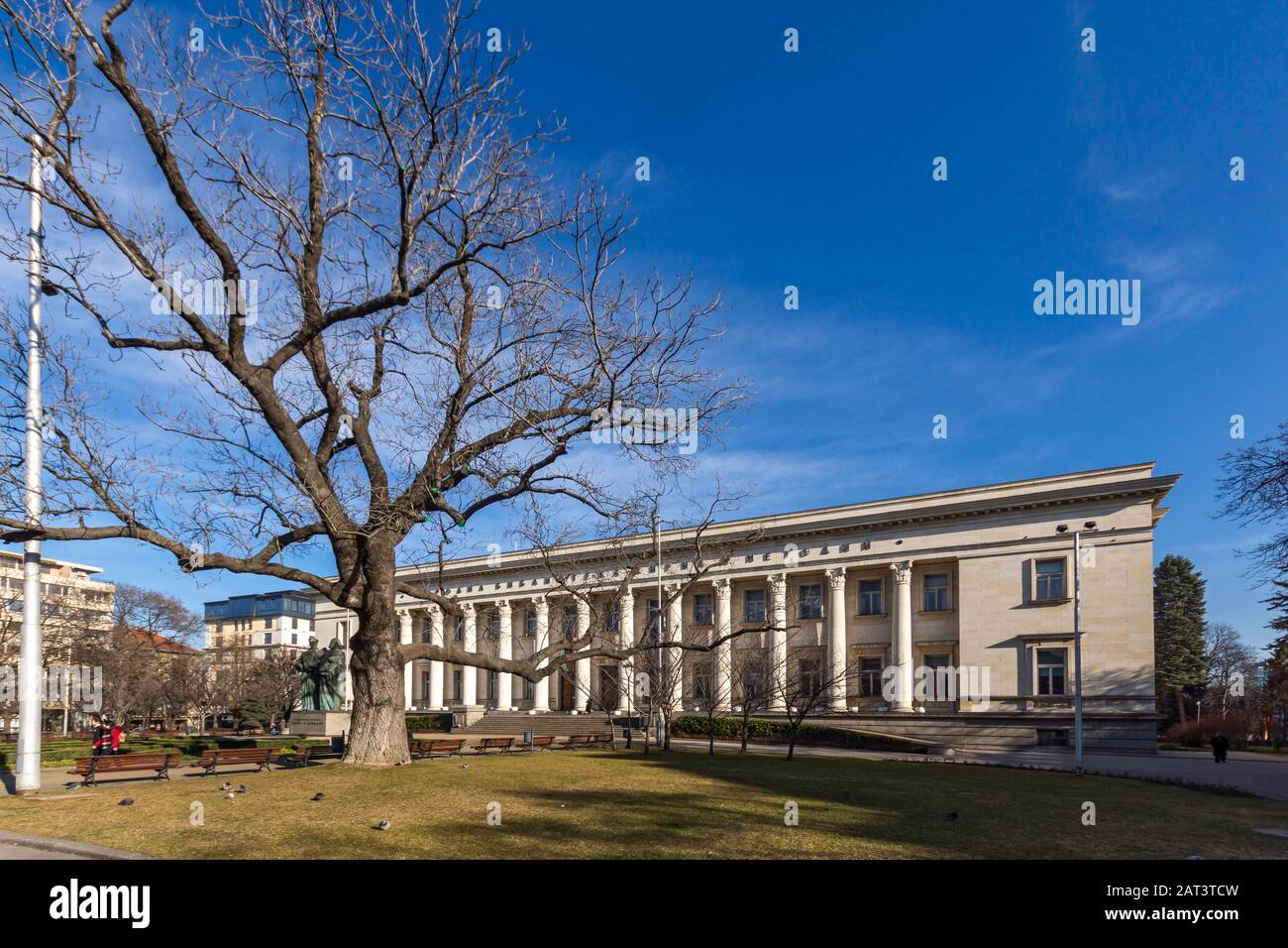 SOFIA, BULGARIA - JANUARY 22, 2020: Building of National Library St. Cyril and Methodius in Sofia, Bulgaria Stock Photo