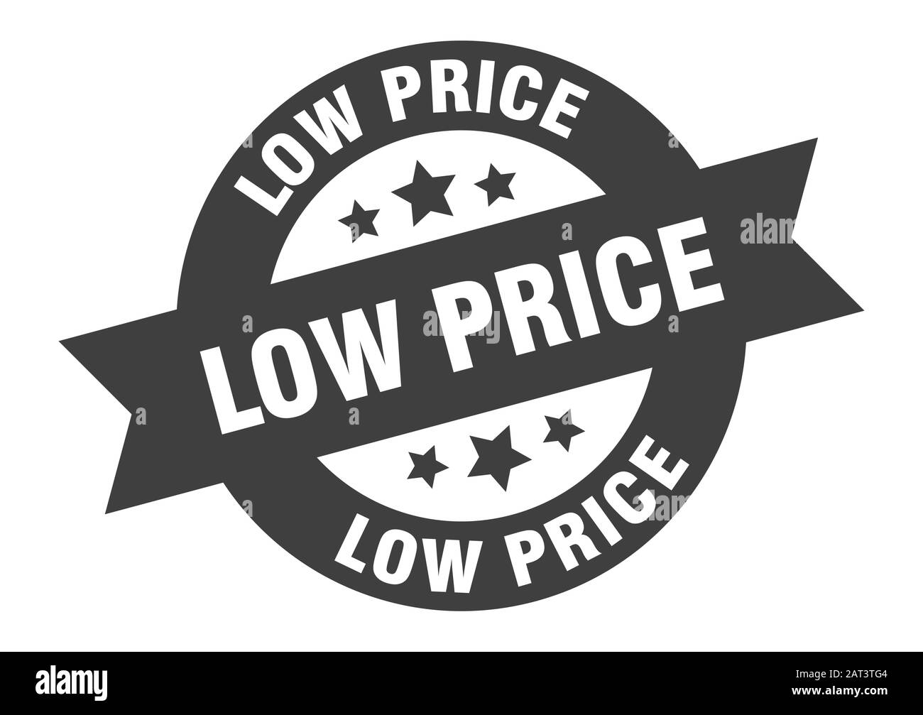 low price sign. low price round ribbon sticker. low price tag Stock Vector