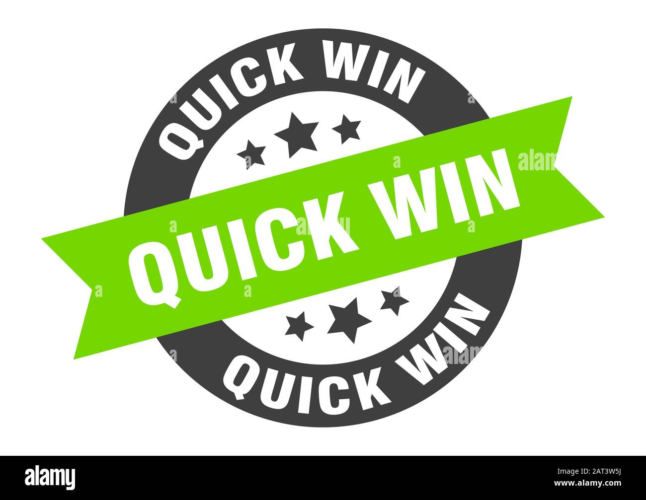 quick win sign. quick win round ribbon sticker. quick win tag Stock ...