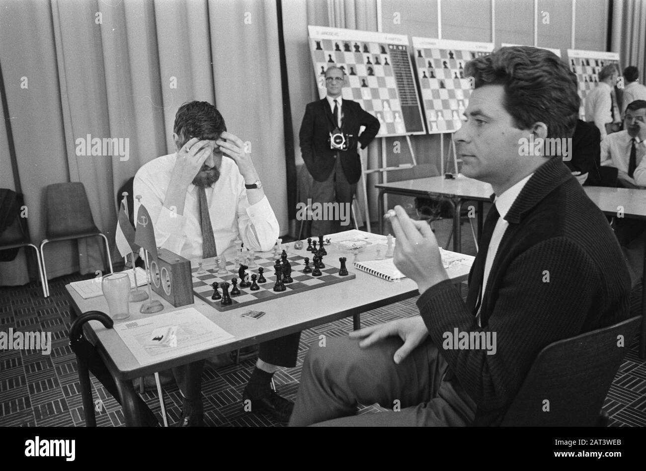 Boris Spassky Russian chess grandmaster & his wife Marina talking about his  life on stage at Hay Festival 2008 Hay on Wye Wales Stock Photo - Alamy