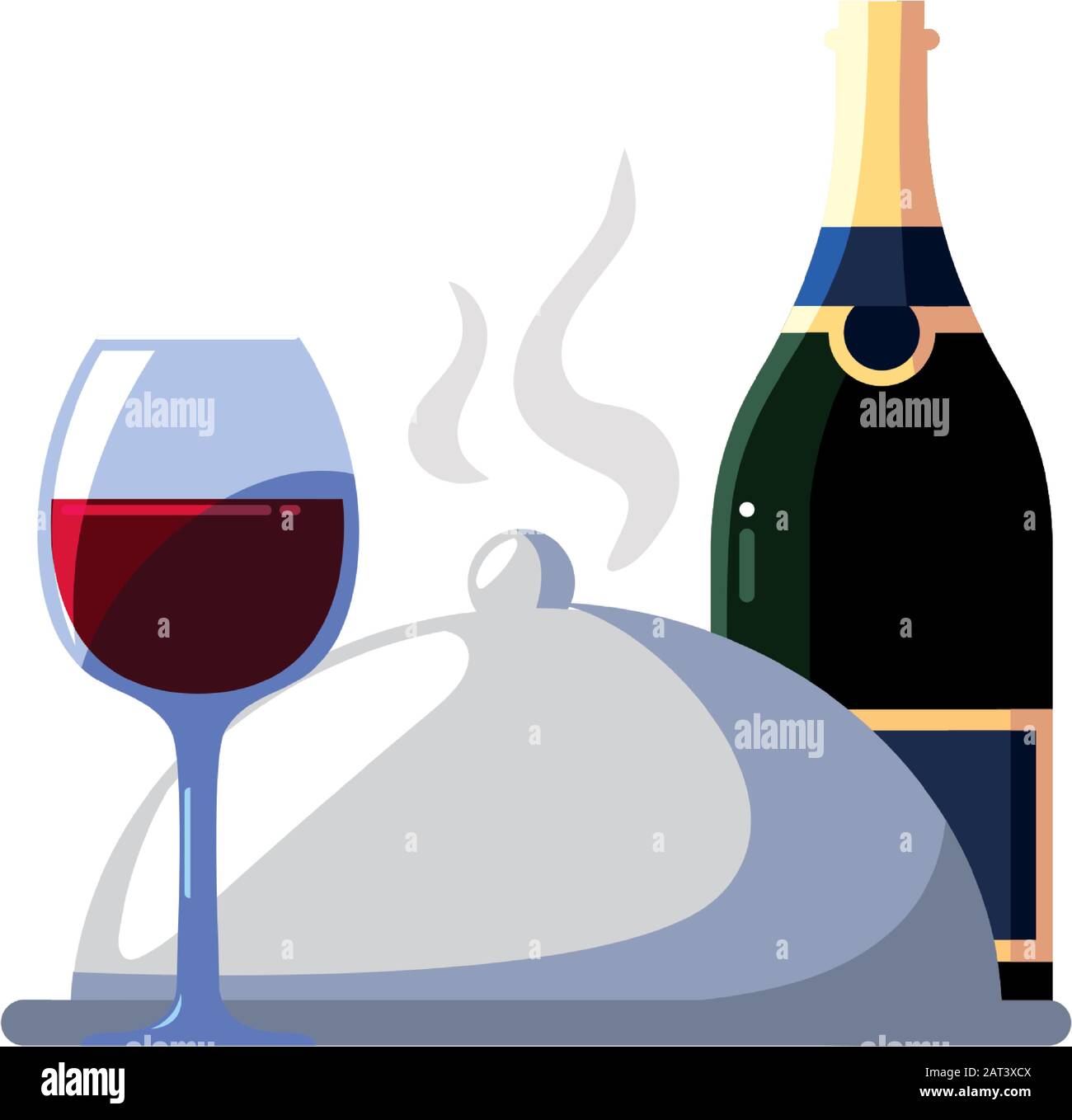 bottle and glass of wine on white background vector illustration design ...