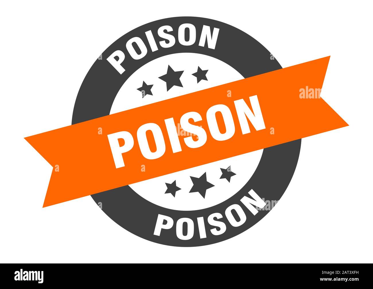 poison sign. poison round ribbon sticker. poison tag Stock Vector Image