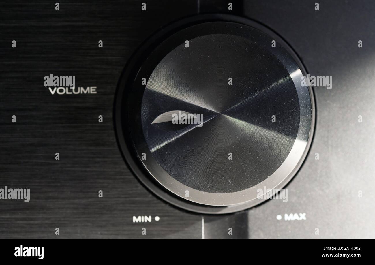 Details of Amplifier Volume Knob Stock Photo Alamy