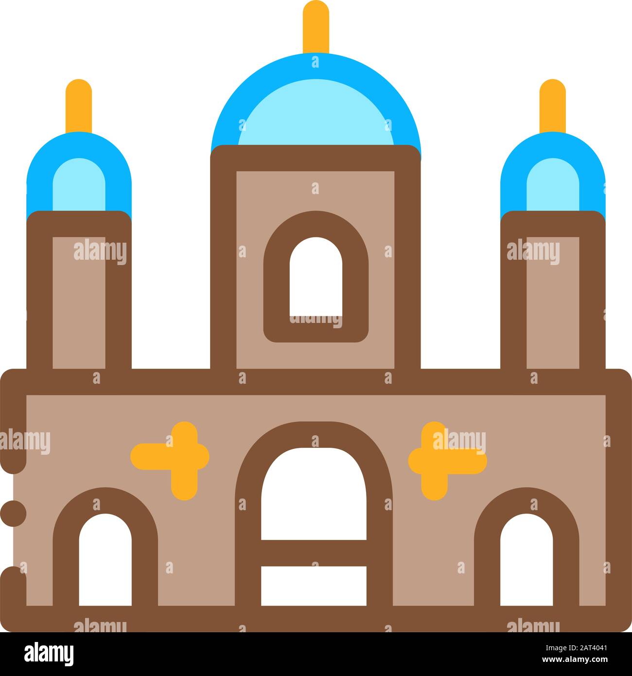 Islamic Building Icon Vector Outline Illustration Stock Vector Image ...