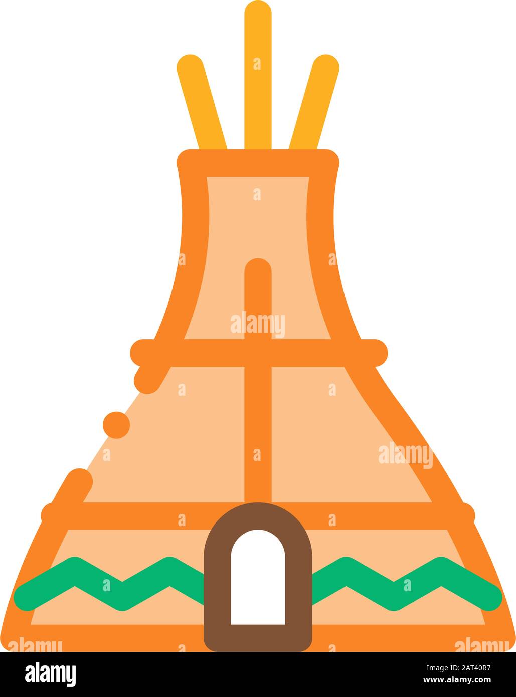 Wigwam Icon Vector Outline Illustration Stock Vector Image &amp; Art - Alamy