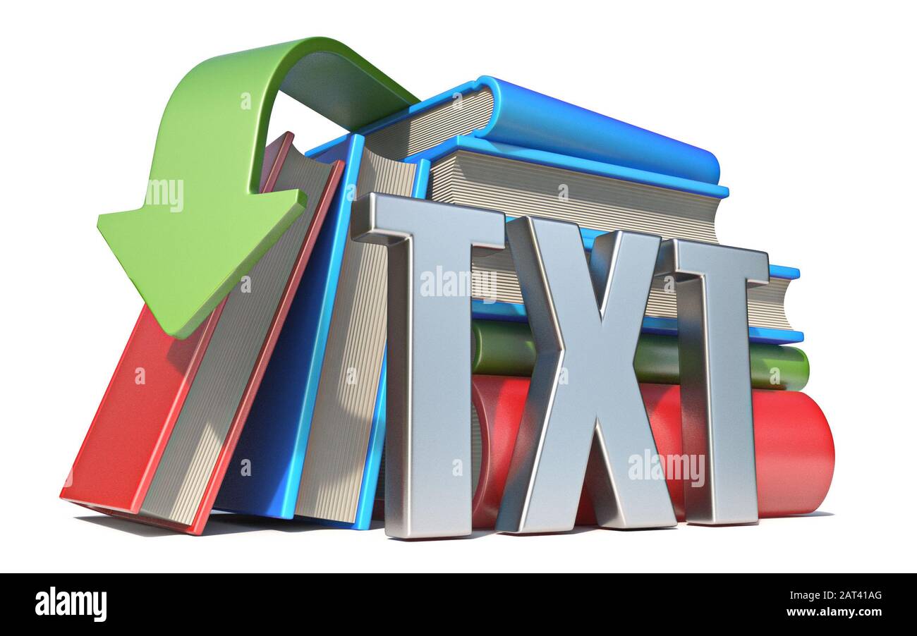 eBook TXT download concept 3D rendering illustration isolated on white ...