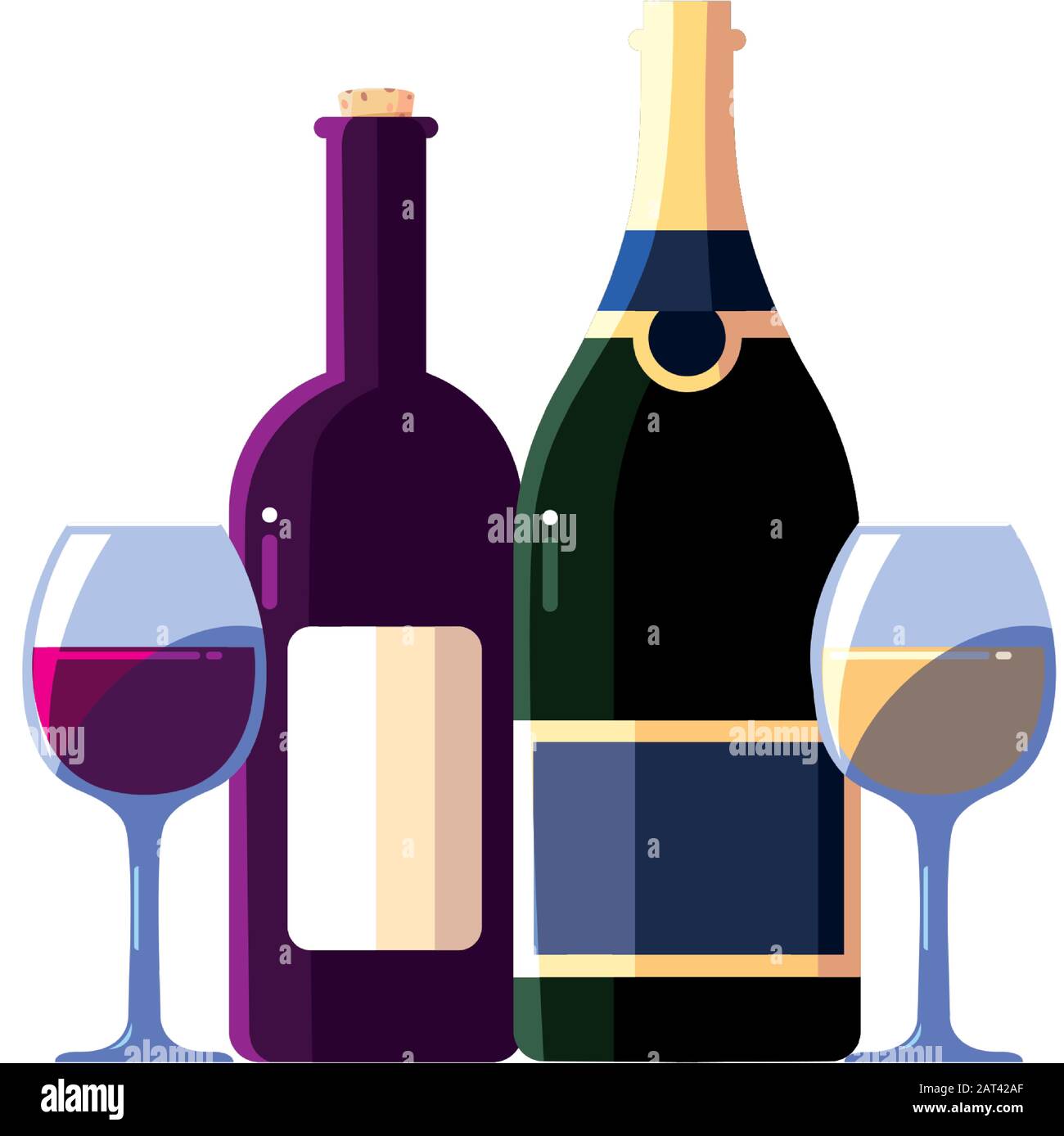 bottle and glass of wine on white background vector illustration design ...
