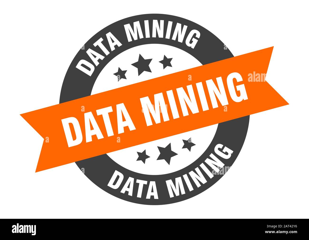 data mining sign. data mining round ribbon sticker. data mining tag Stock Vector