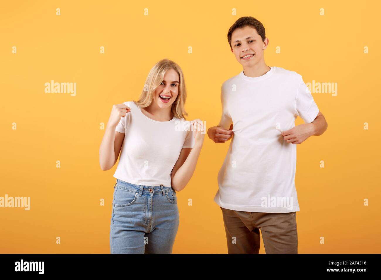 Wearing Orange T Shirts High Resolution Stock Photography and Images ...