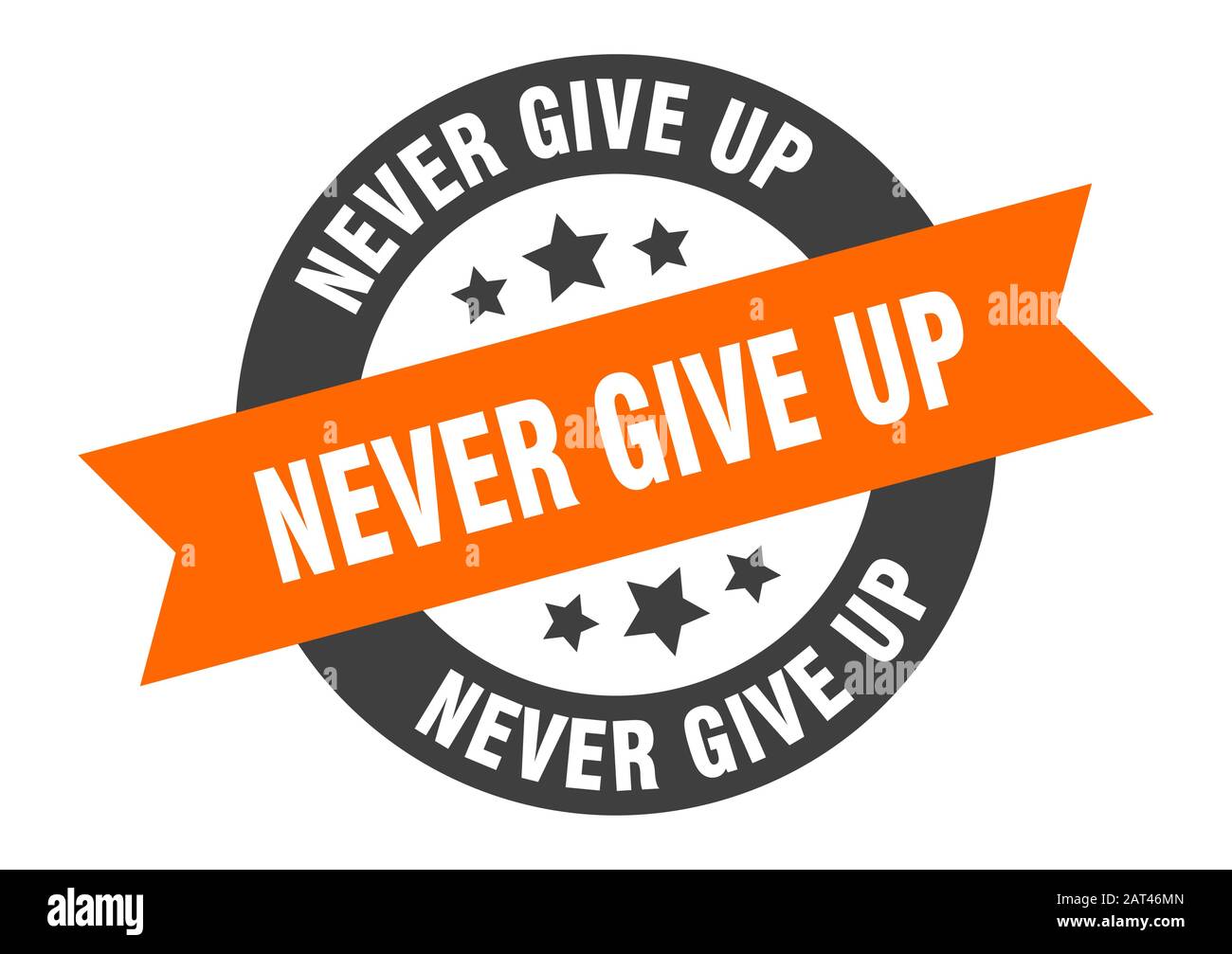 never give up sign. never give up round ribbon sticker. never give up tag  Stock Vector Image & Art - Alamy