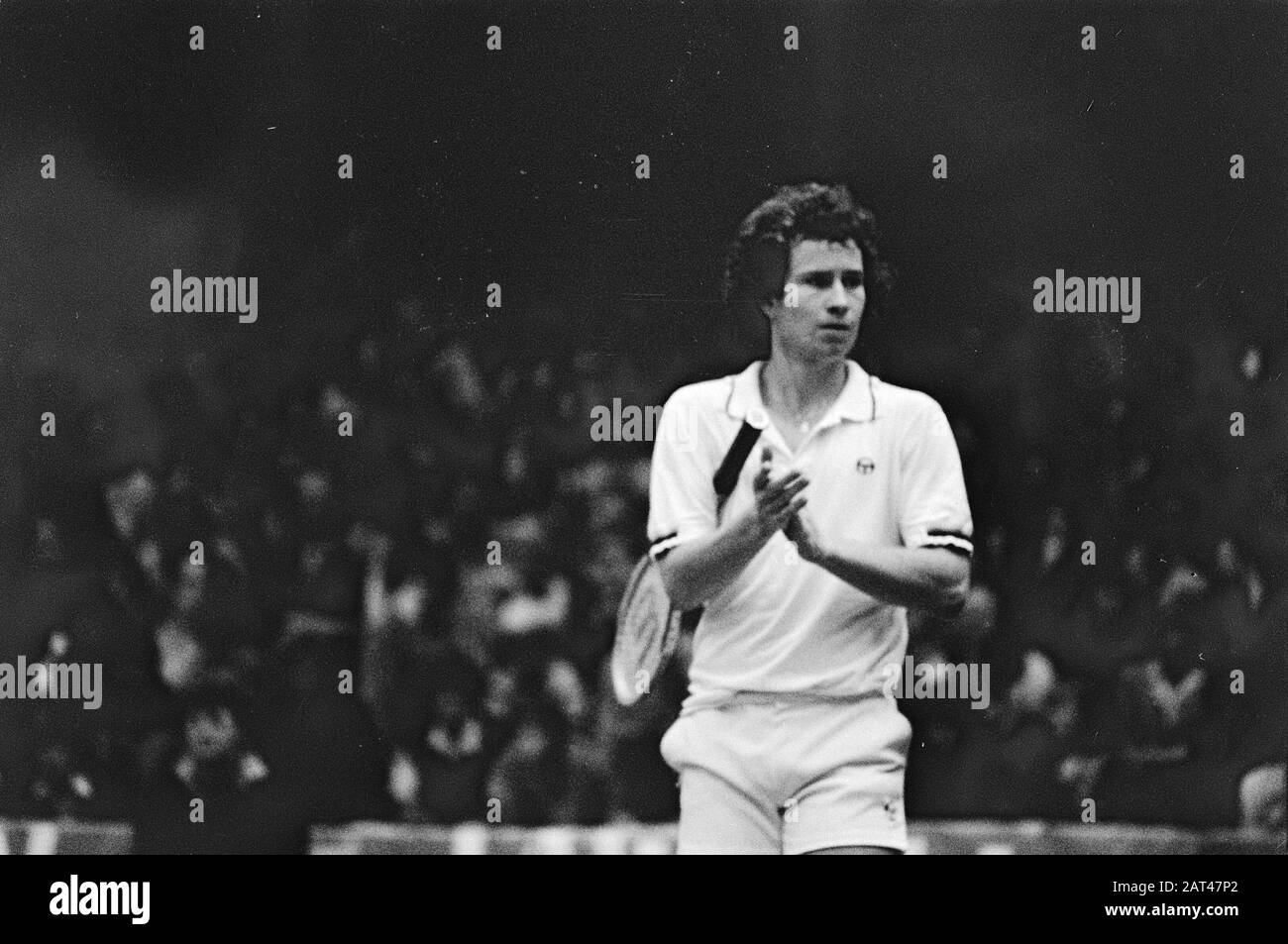 Westland/Utrecht Tennisbond (Haarlem); John McEnroe in action Date: October 21, 1978 Location: Haarlem Keywords: tennis Personname: John McEnroe Stock Photo