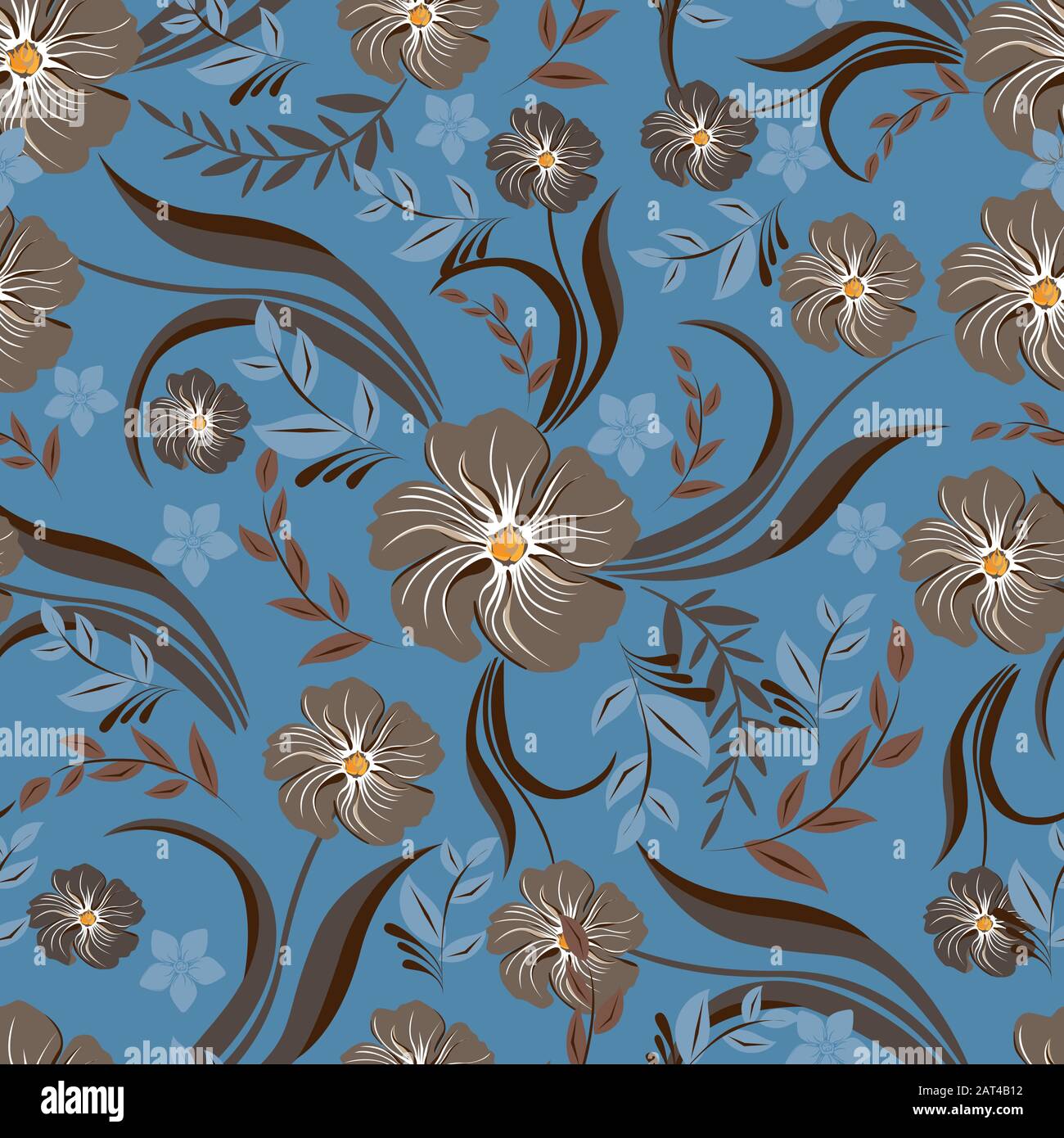 Vector abstract background seamless flowers and floral pattern Stock ...