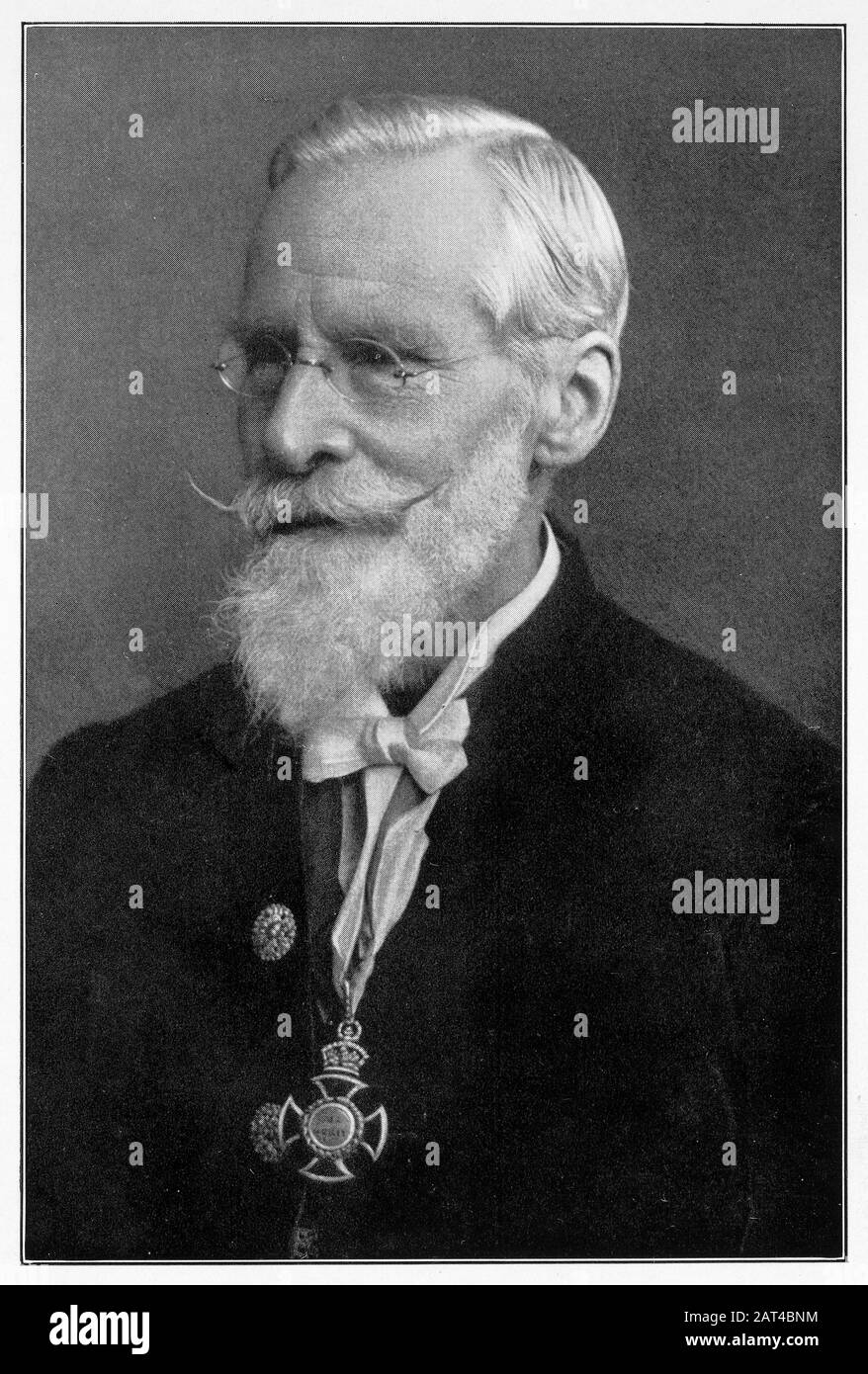 Sir William Crookes (1832-1919), British physicist aged 79, portrait print , 1911 Stock Photo