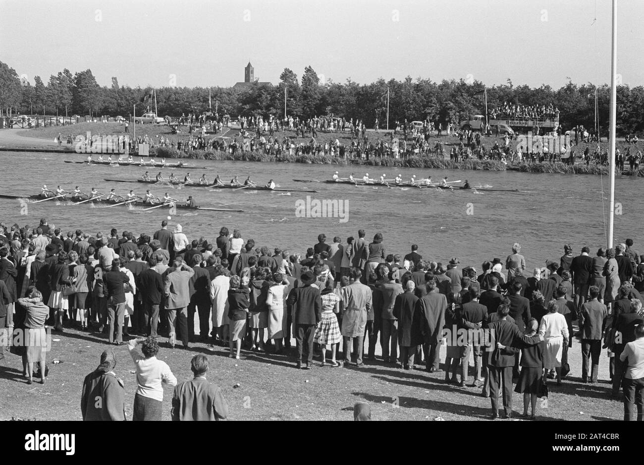 International rowing competition Bosbaan in Amsterdam, young eight