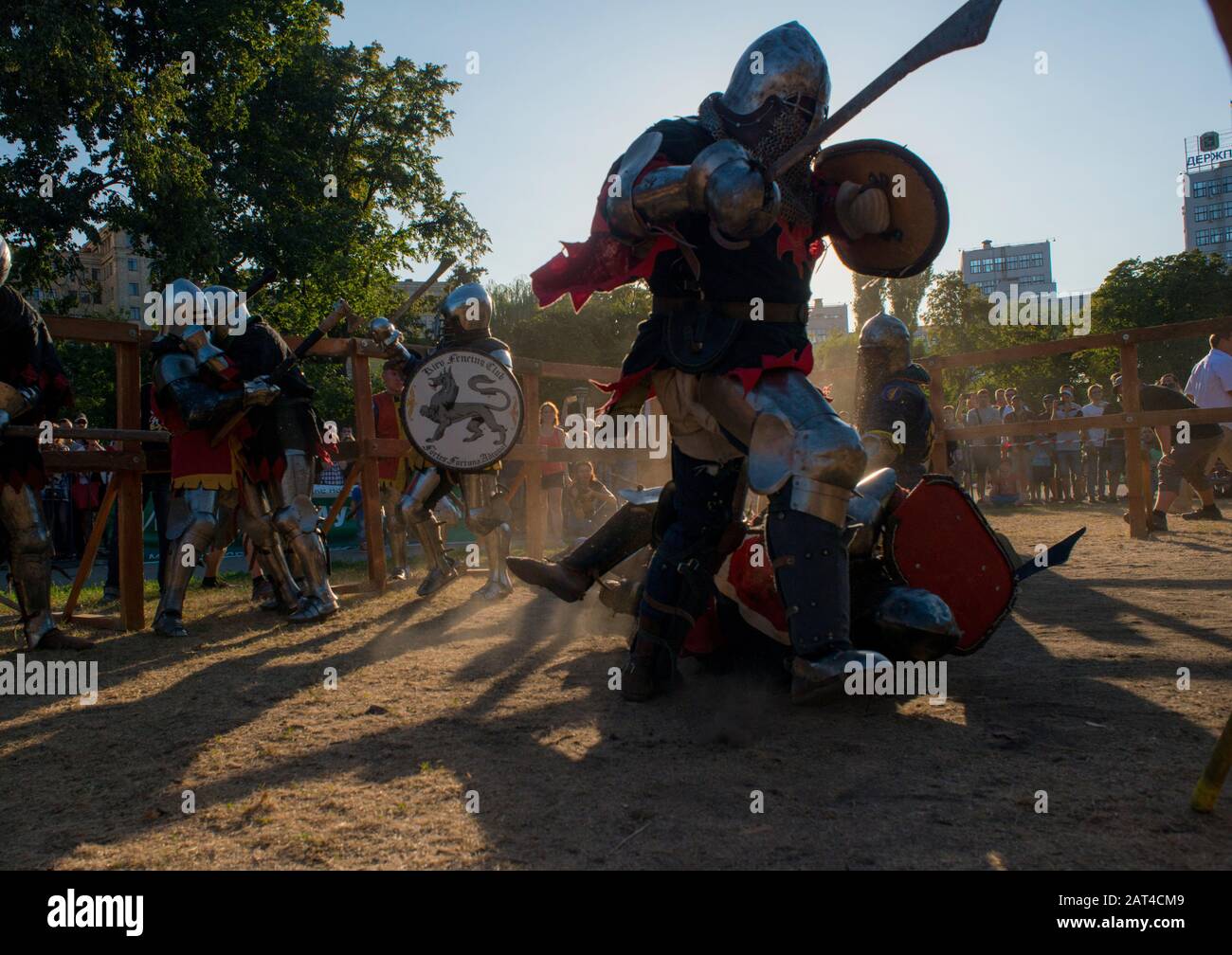 Chivalry fighting reconstruction games in Kharkiv, Ukraine Stock Photo