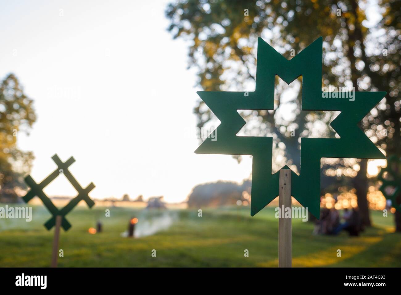 celebrating summer solstice. Stock Photo