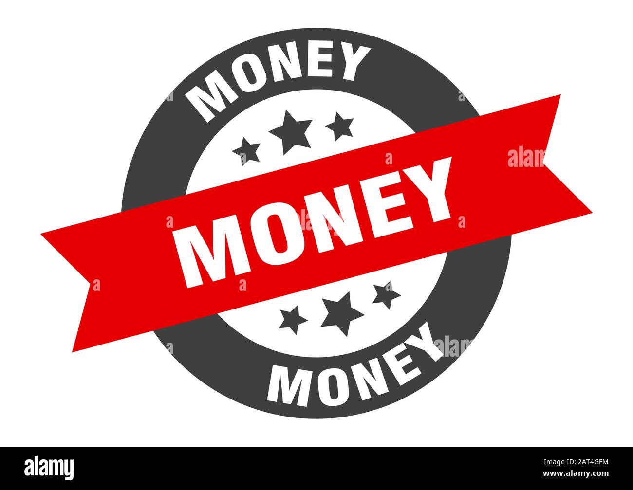 money sign. money round ribbon sticker. money tag Stock Vector Image ...