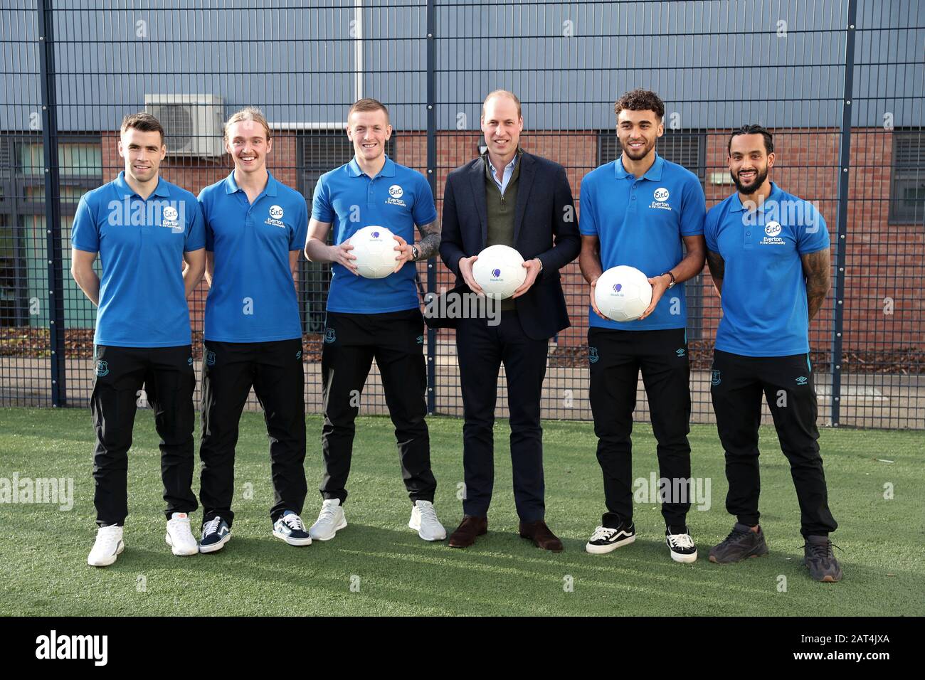 The Duke of Cambridge poses with players left to right: Seamus Coleman