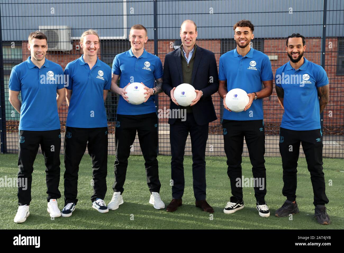 The Duke of Cambridge poses with players left to right: Seamus Coleman