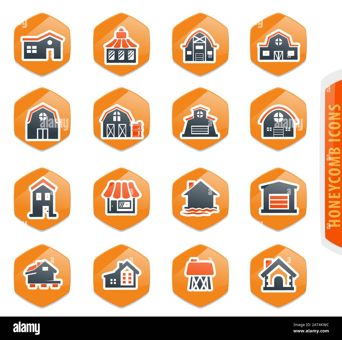 Farm building icons set Stock Vector Image & Art - Alamy