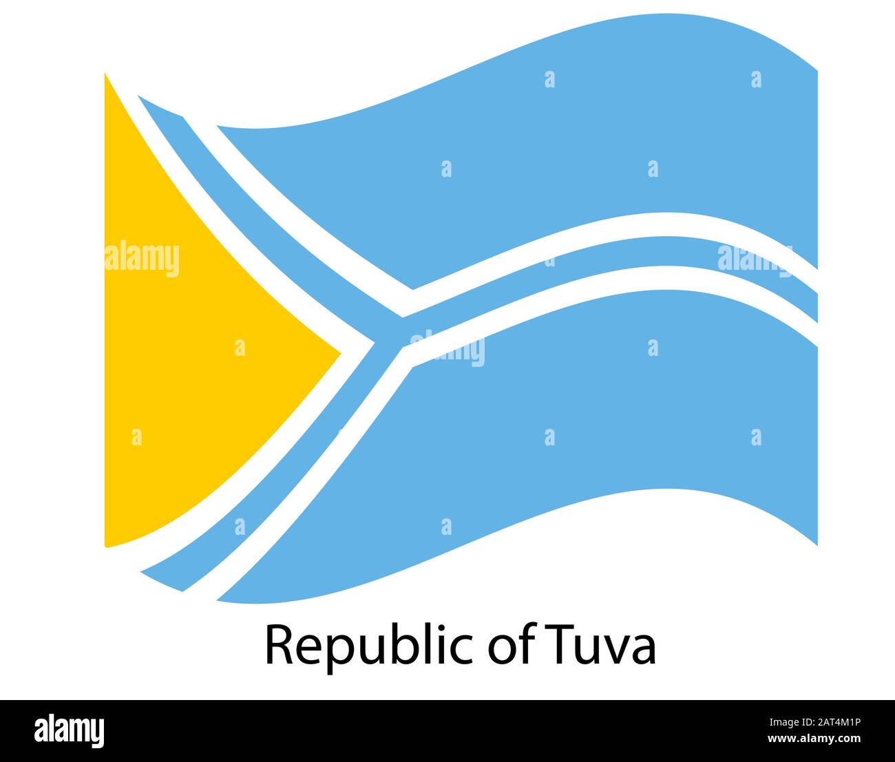 Tuva Republic national flag on white background texture. illustration, symbol federal subject of Russia. Stock Vector