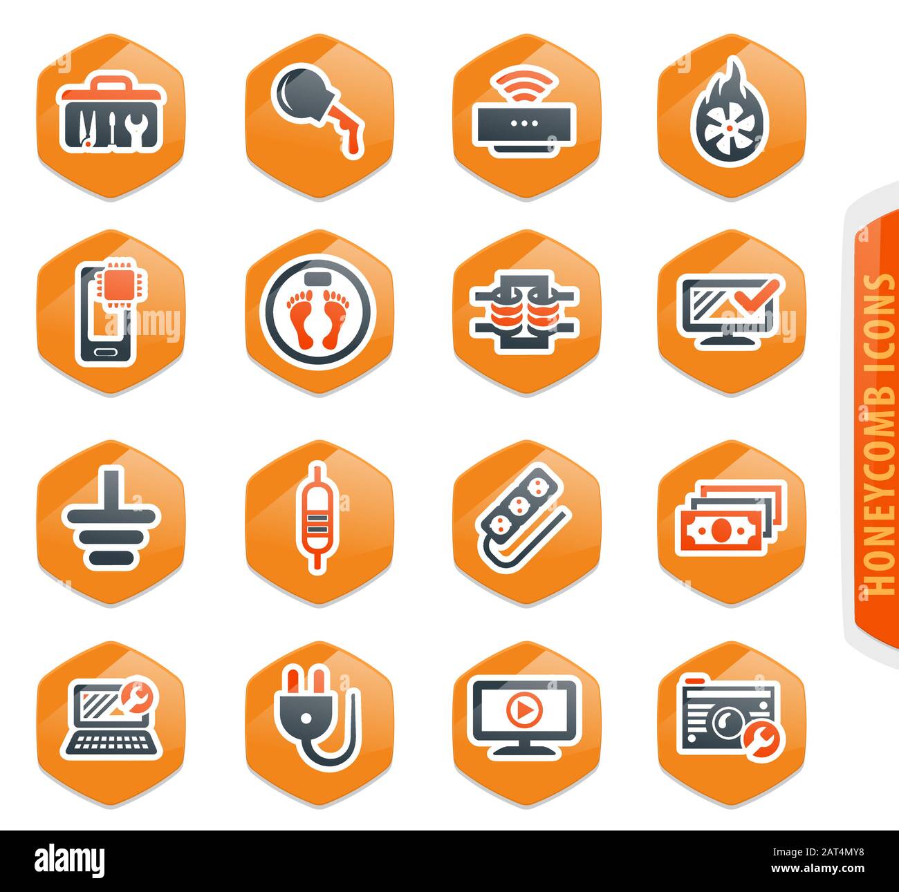 Electronic repair icons set Stock Vector