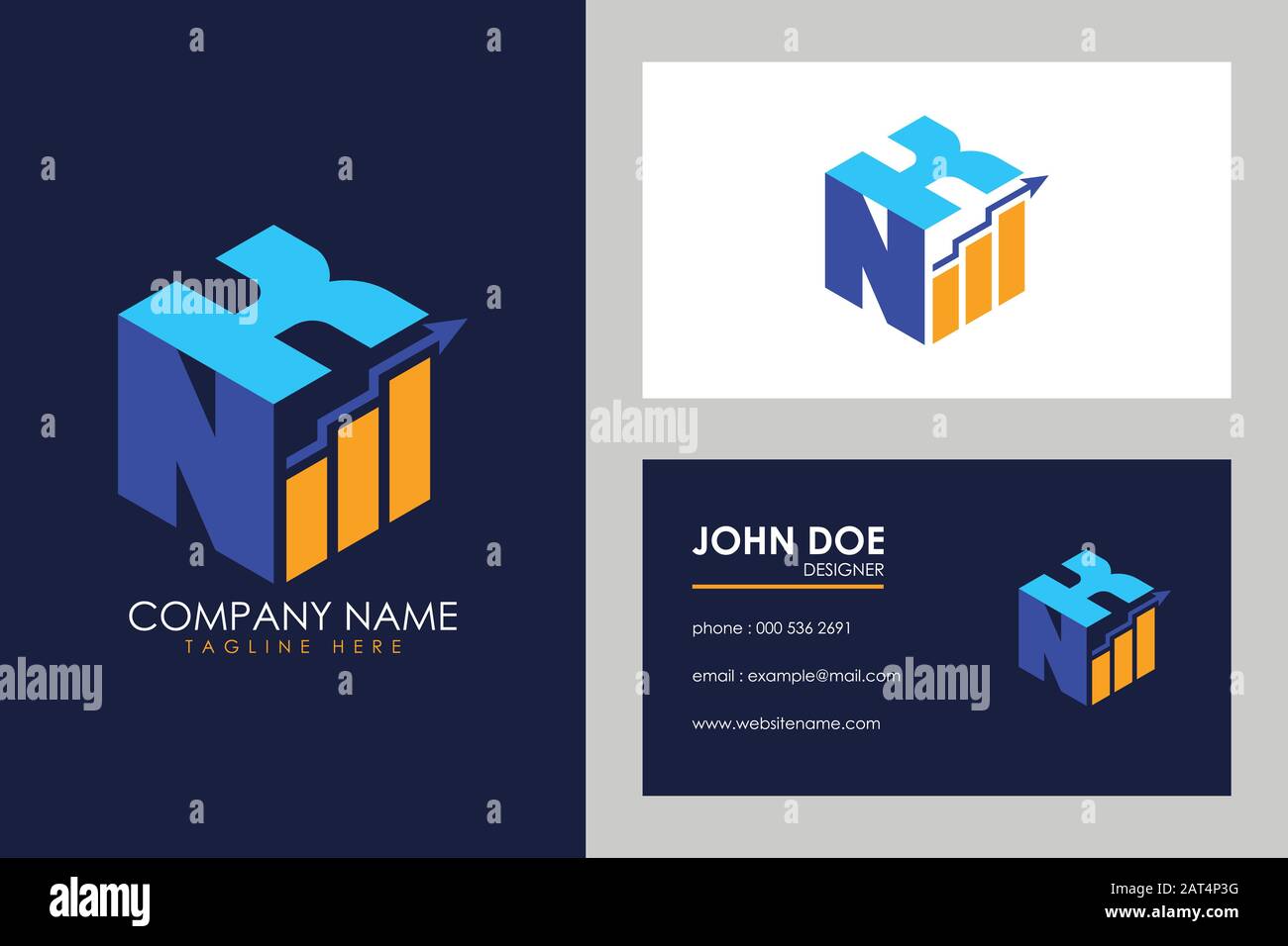 Cubic font N K with financial logo sign symbol, Vector ...