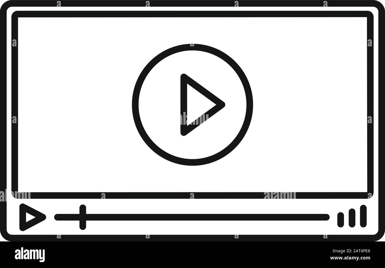 Video player icon. Outline video player vector icon for web design ...