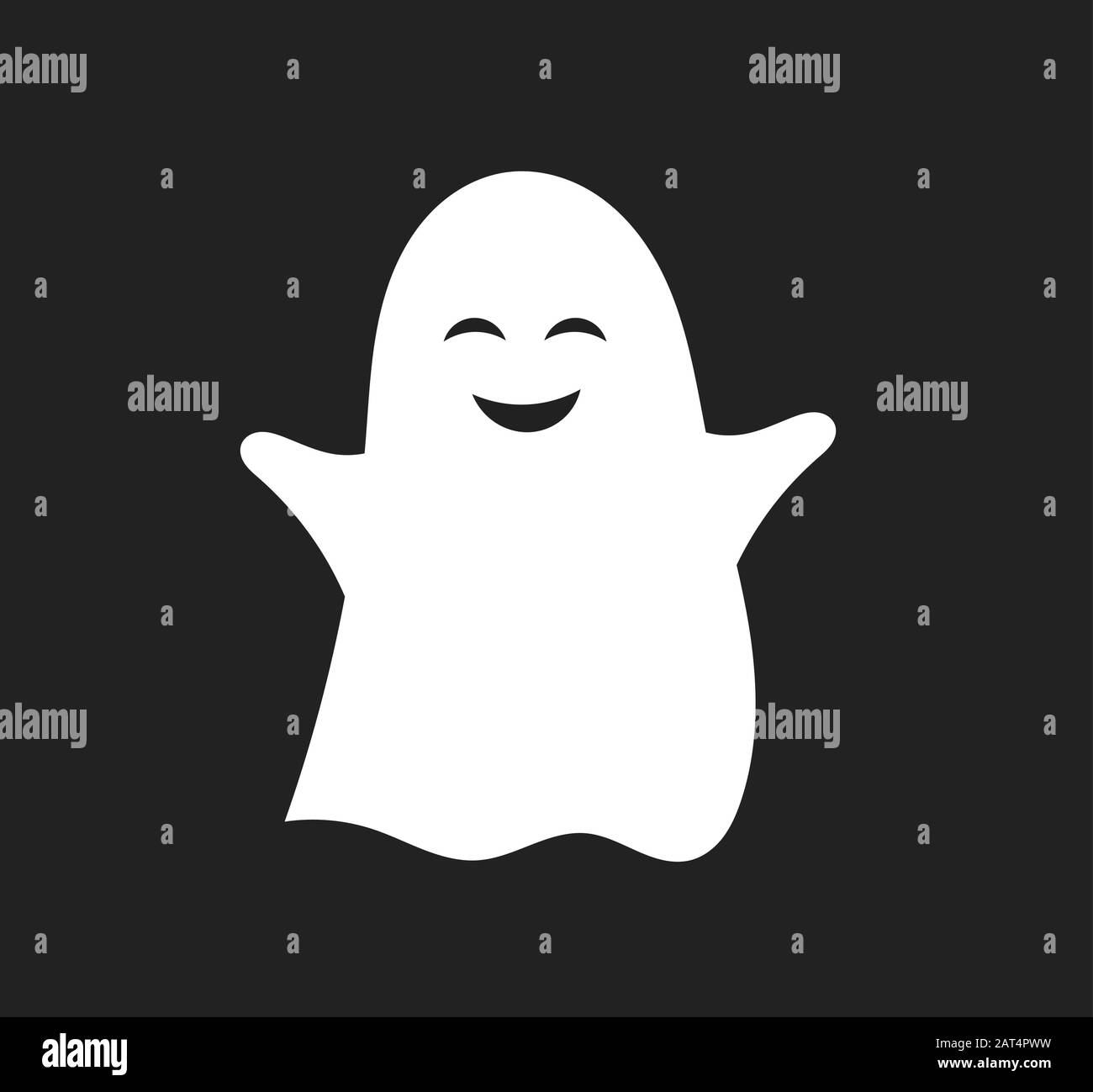 Cute Happy Ghost Cartoon