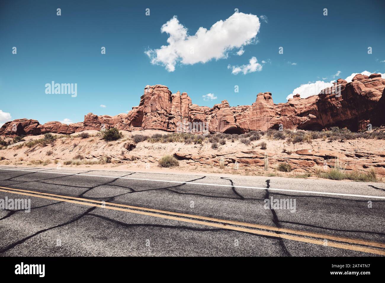 Road in arches national park hi-res stock photography and images - Alamy