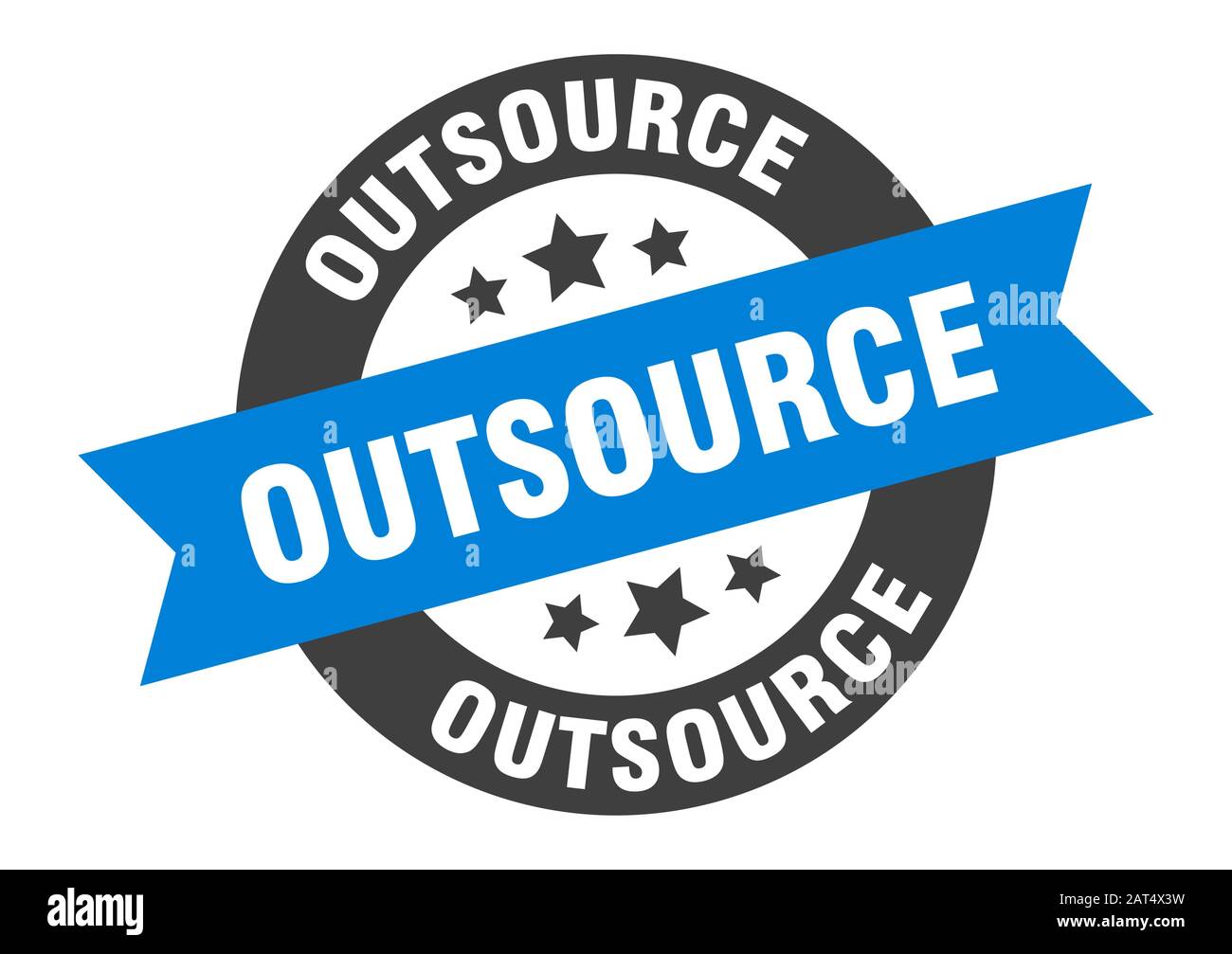 outsource sign. outsource round ribbon sticker. outsource tag Stock Vector