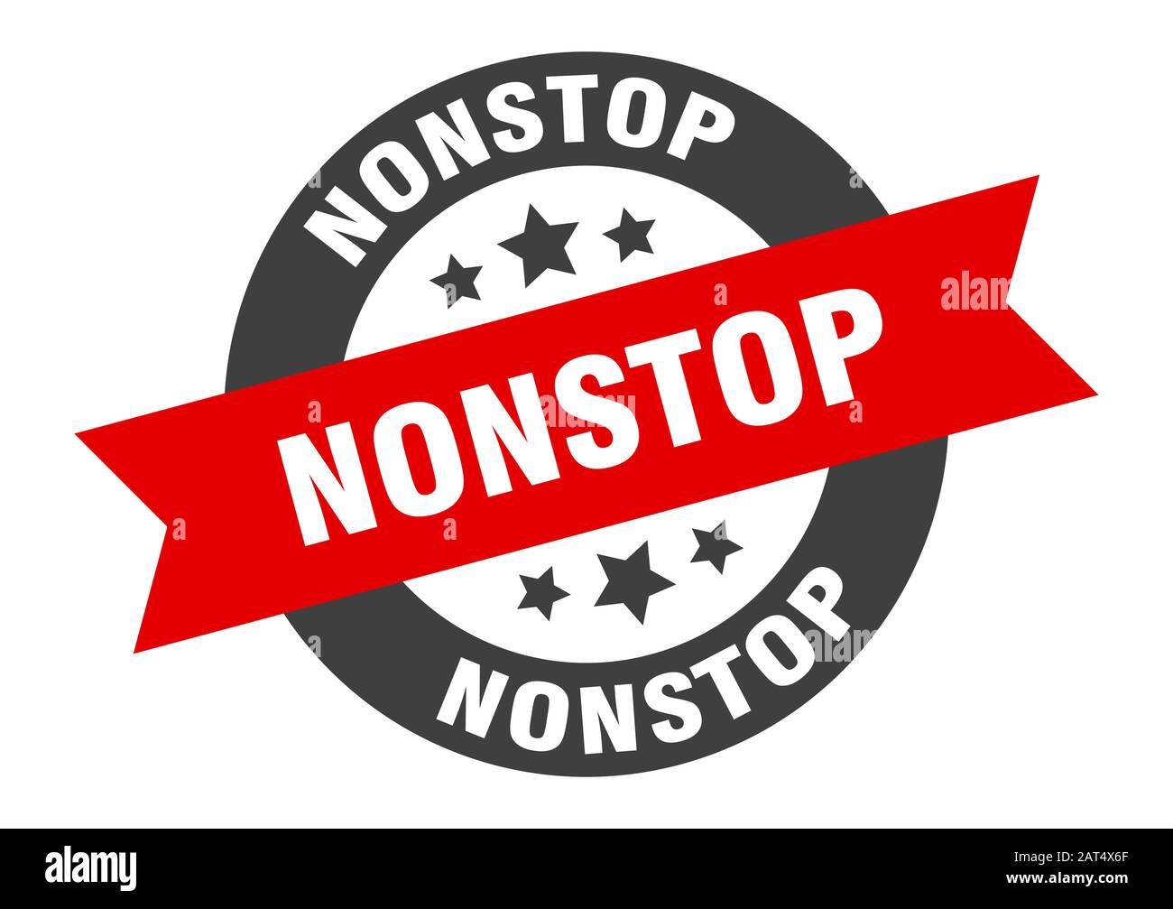 nonstop sign. nonstop round ribbon sticker. nonstop tag Stock Vector Image  & Art - Alamy