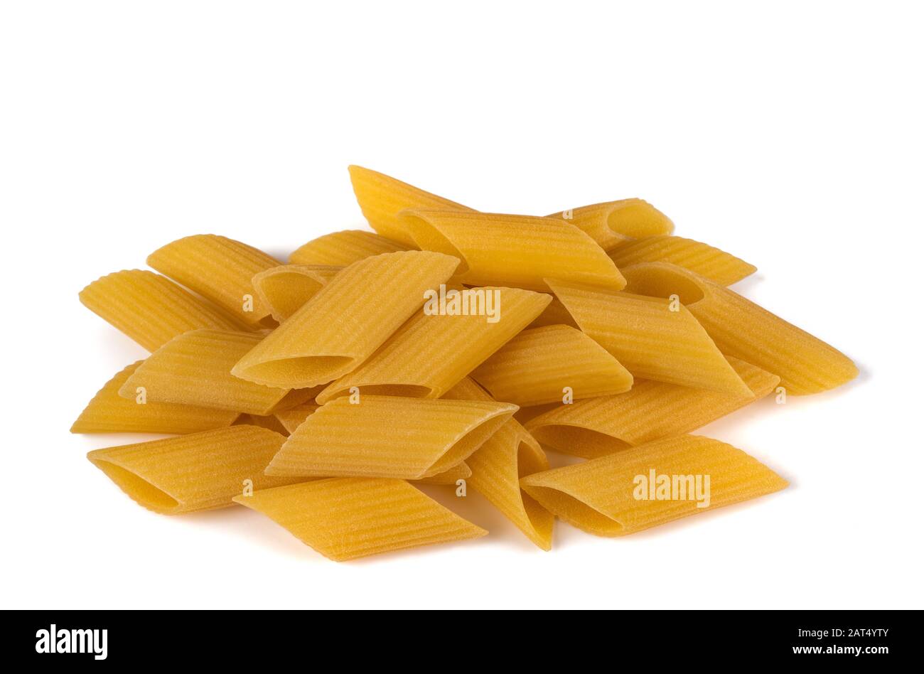 Penne pasta isolated on white background Stock Photo