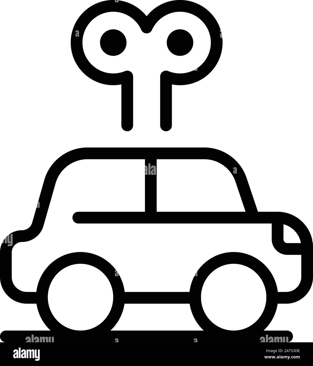 Clockwork car icon, outline style Stock Vector