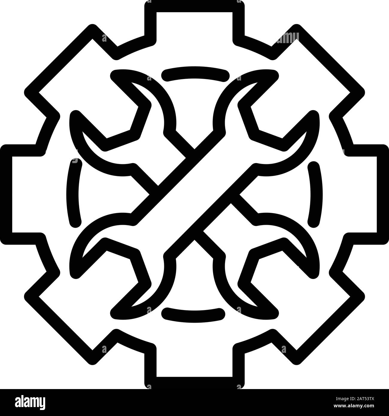 Gear and two wrenches icon, outline style Stock Vector Image & Art Alamy