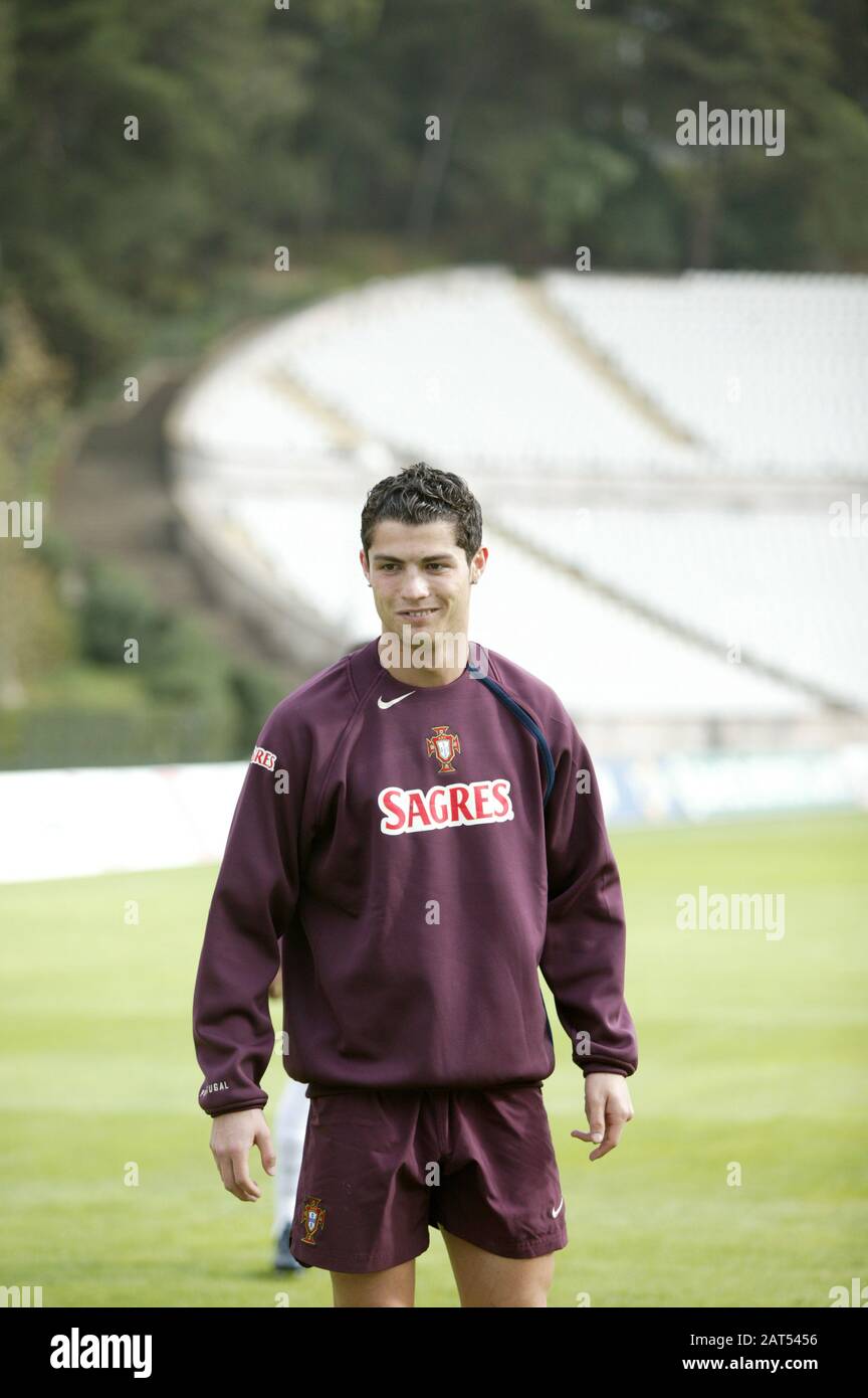 Cristiano Ronaldo during a training session two days before a friendly  match with Canada, at the Portugal`s National stadium Jamor, in Lisbon,  Portugal Stock Photo - Alamy