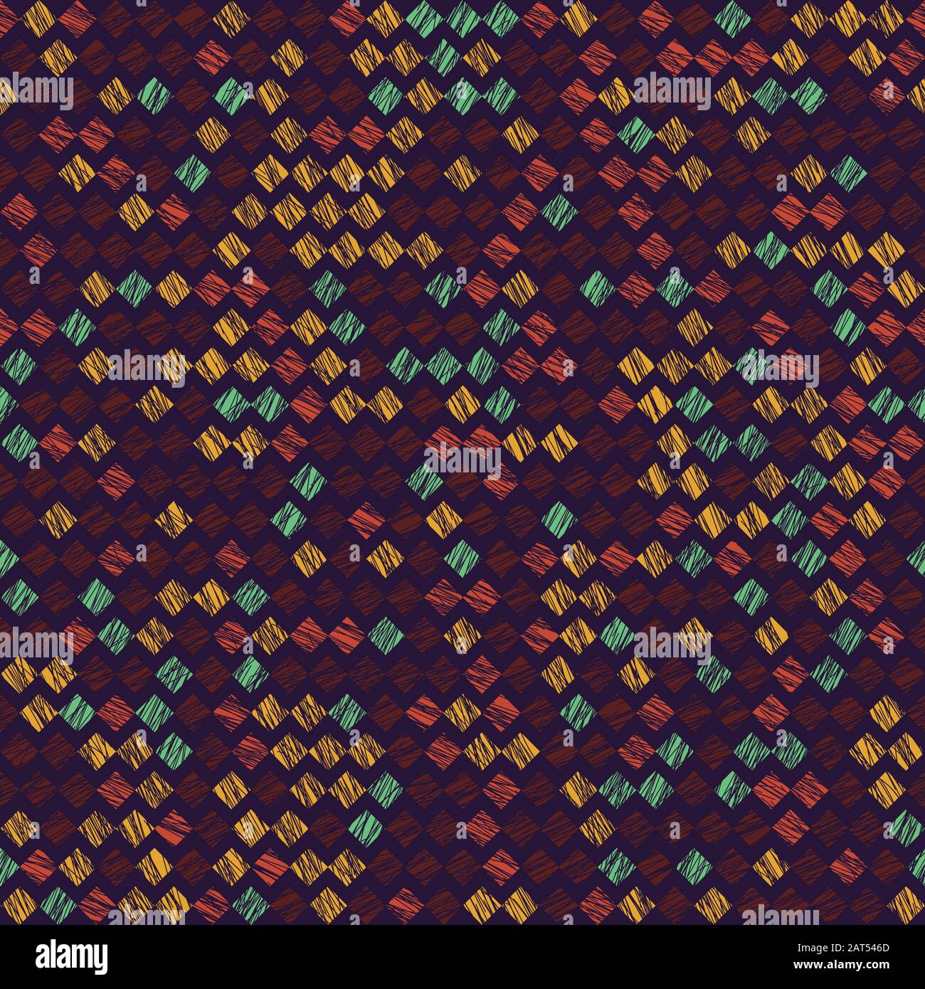 Rhombus pattern. Scatter. Noise backdrop. Seamless pattern. Variety of rhombuses in bright colors. Colorful background for decoration or printing on f Stock Vector