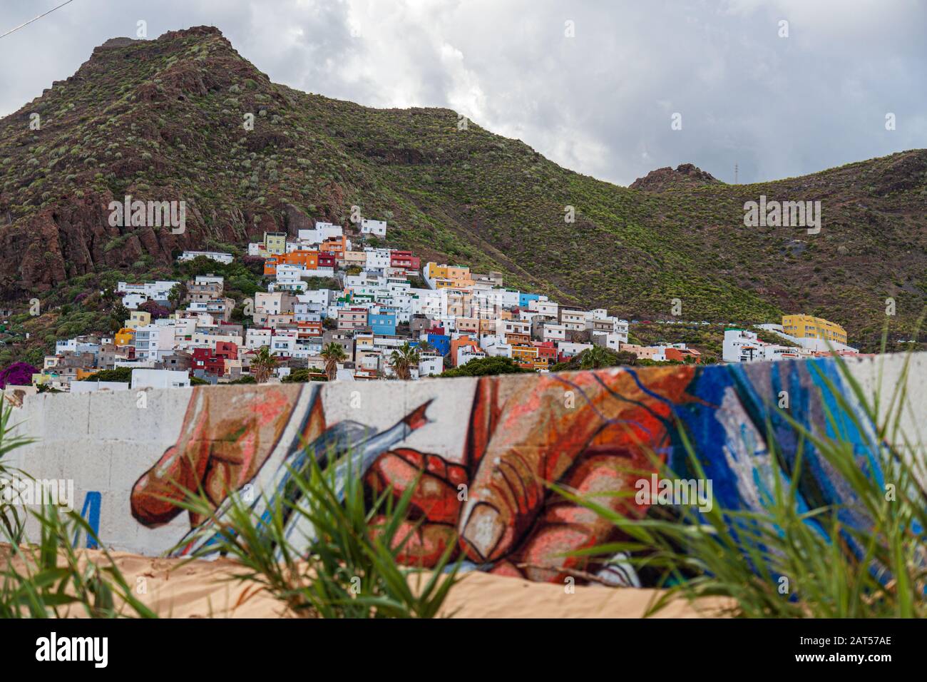 San Andrés is a village located on the island of Tenerife in the Canary Islands. It is located on the coast, at the foot of the Anaga mountains Stock Photo