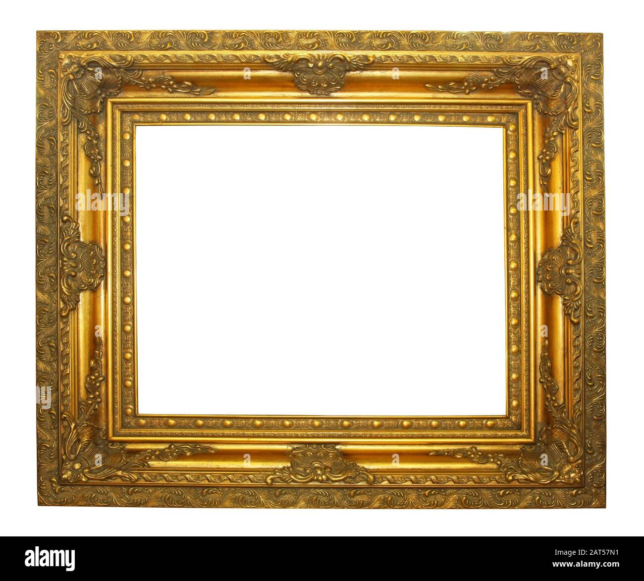 Ancient rectangular frame in pure gold color Stock Photo - Alamy