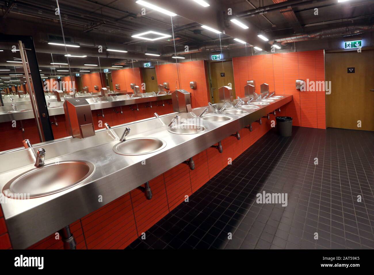 Cracow. Krakow. Poland.Cracow. Krakow. Poland. Sink row, stainless